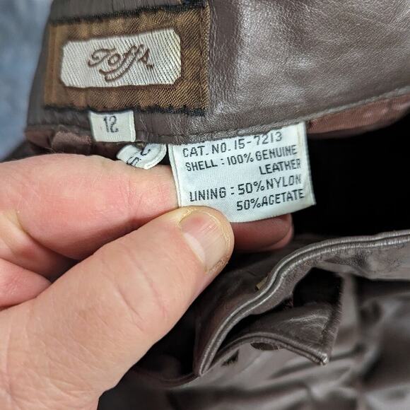 Vintage 80's Toff's Leather Pants - 12 - Picture 3 of 7